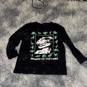 Kids T-Rex Graphic Long Sleeve Tee - Black